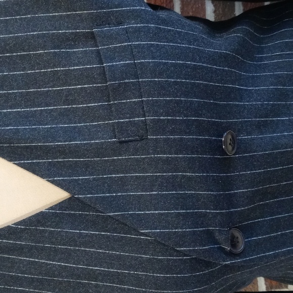 Anne Klein 100% wool jacket size 10 pinstripe Gray - Picture 5 of 12